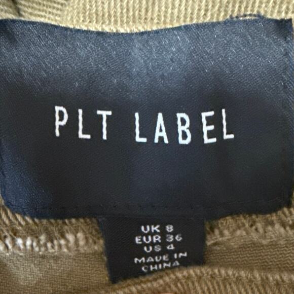 PLT Label Women's Green Mid Rise Side Tie Wide Leg Baggy Trousers Pants Size 4 - Picture 4 of 5